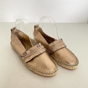Splendid Jaime Rose Gold Metallic Espadrille Flats sz 7.5